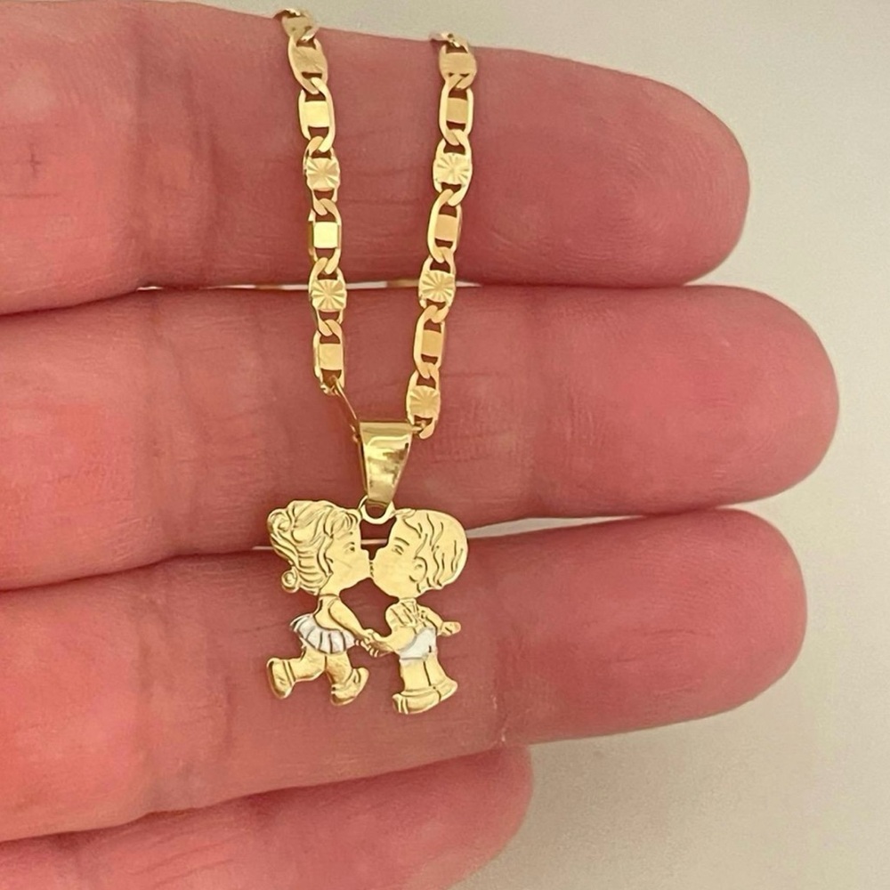 18k Gold Filled Couple Necklace